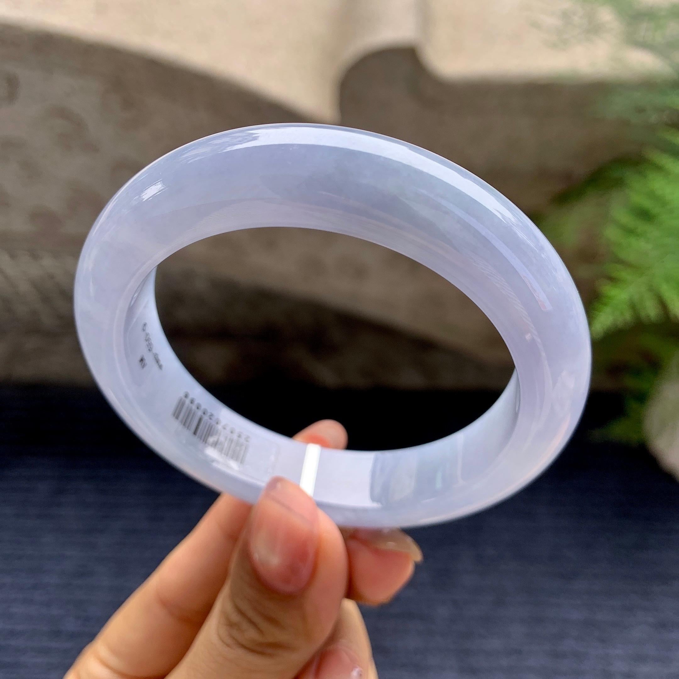 糯冰种紫罗兰平安镯（54.5mm）（yc280877）