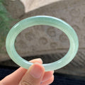 细糯种 湖水绿圆条手镯 53圈 天然缅甸A货翡翠（yc699561）