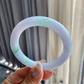 糯种淡紫罗兰飘花圆条手镯（56.5mm）（yc079230）