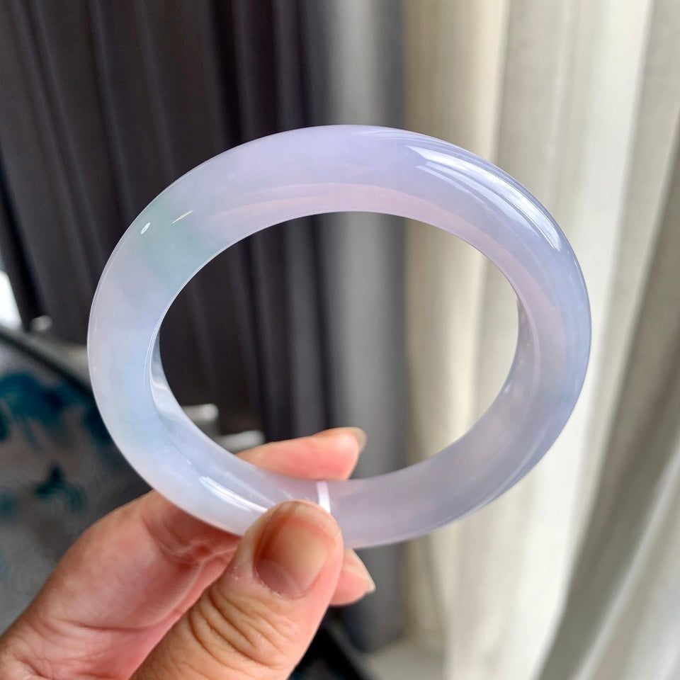 糯冰种紫罗兰平安镯（62.4mm）（yc097111）