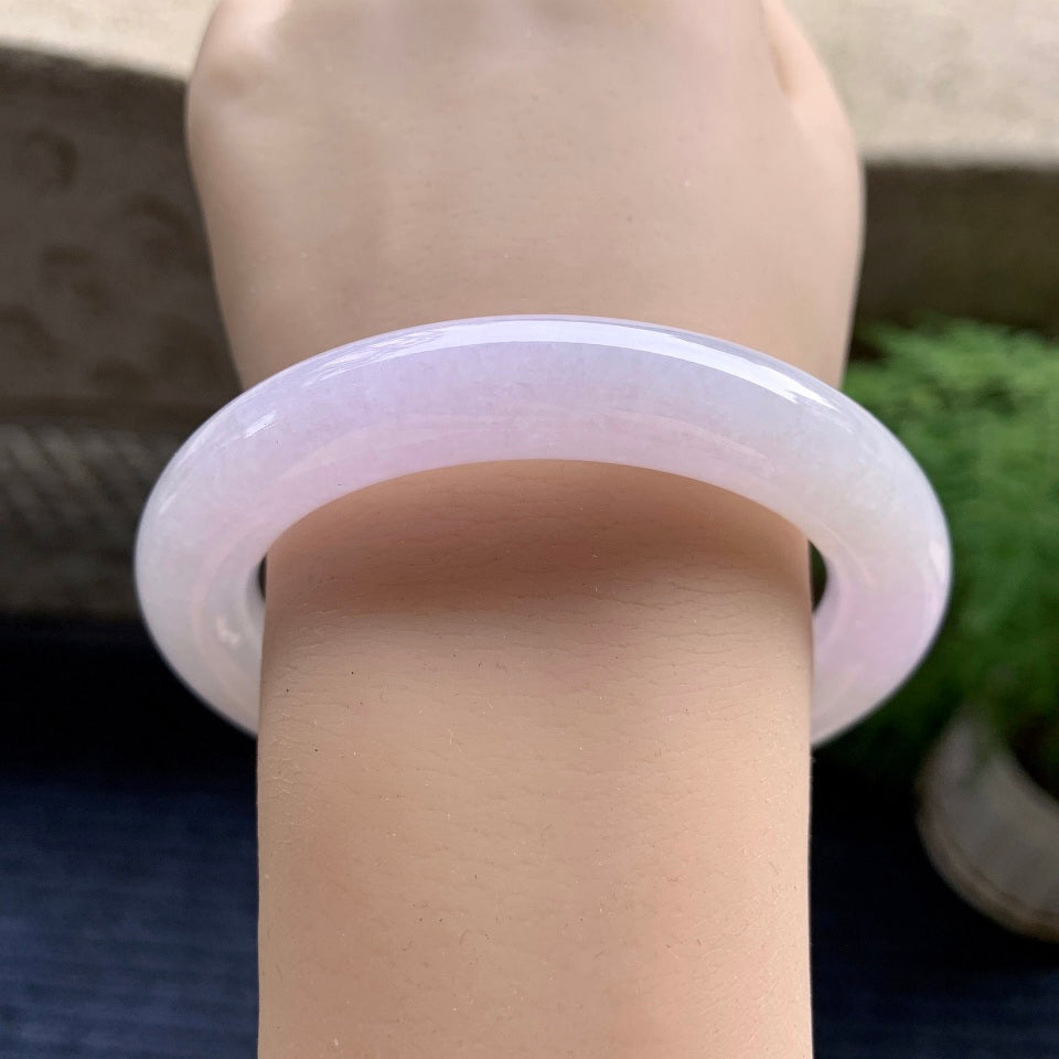 细糯种淡紫罗兰圆条手镯（57.6mm）（yc107656）