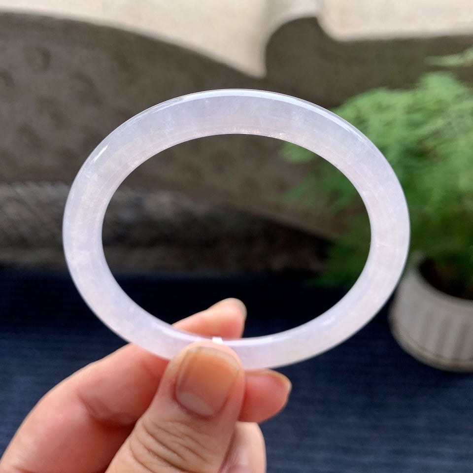 细糯种无色圆条手镯（55mm）（yc101286）