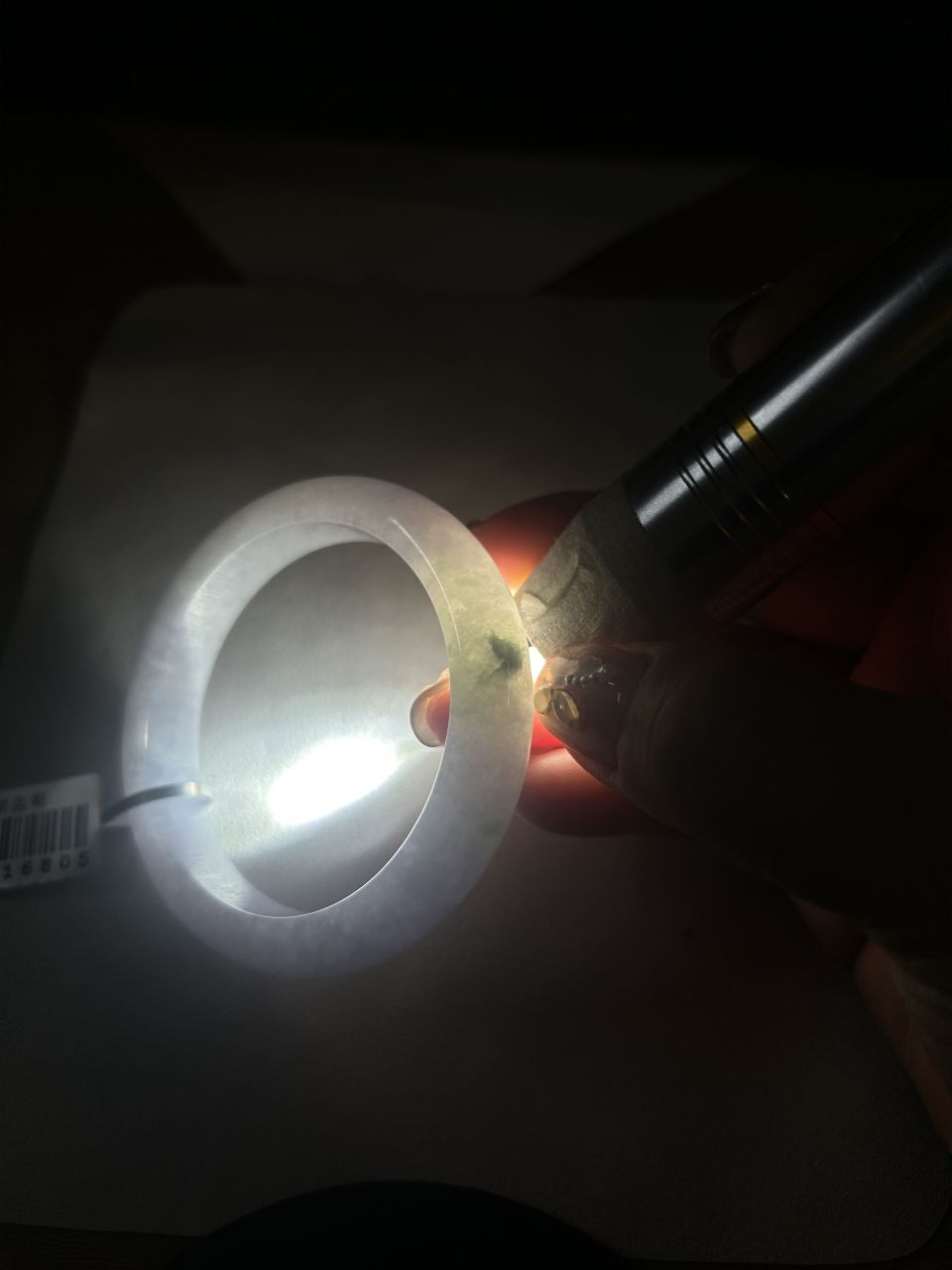 细糯种淡紫罗兰飘花平安镯（53.2mm）（yc079378）
