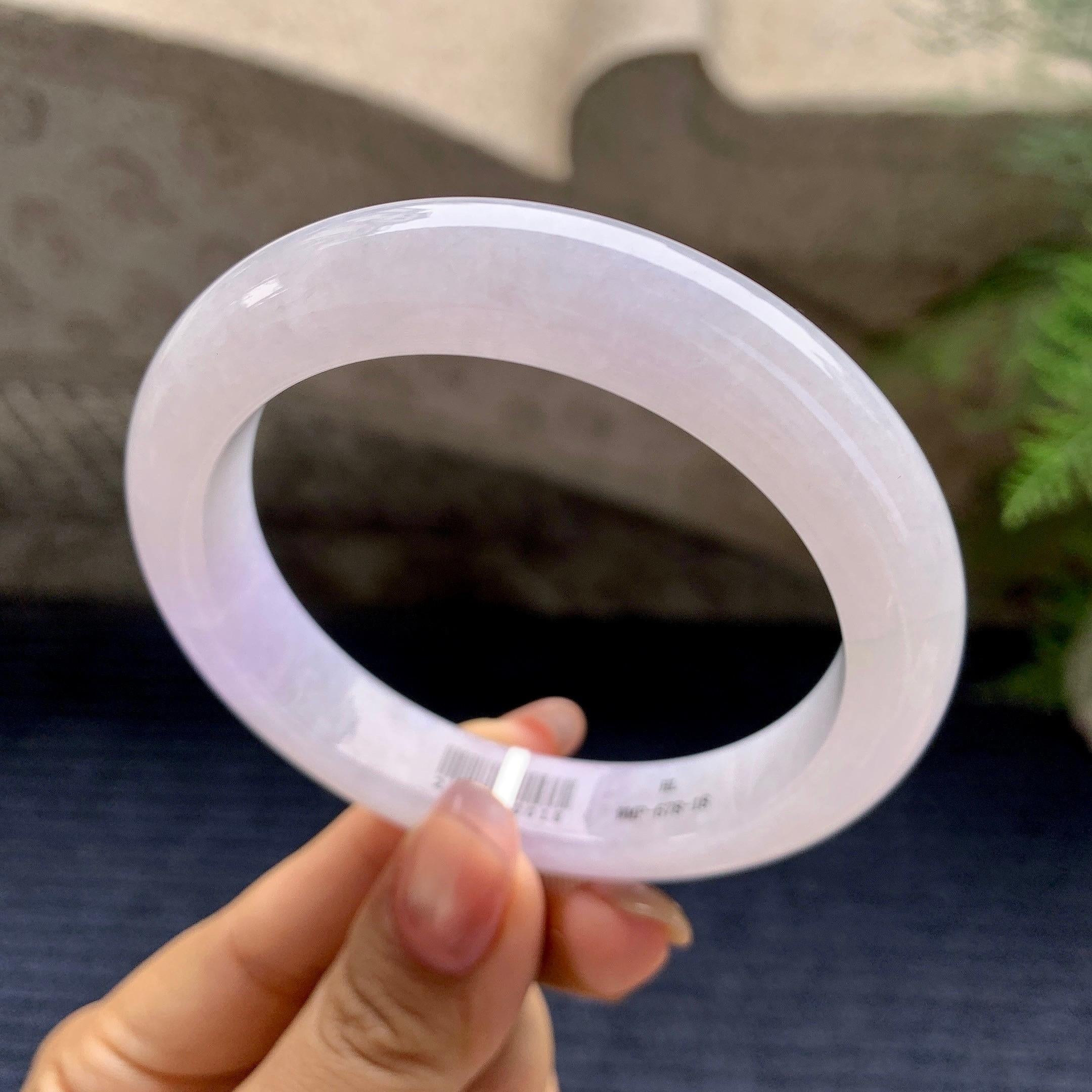 细糯种淡紫罗兰平安镯（57.9mm）（yc280880）