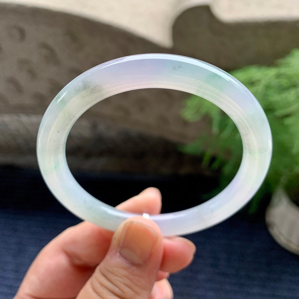细糯种淡紫罗兰圆条手镯（56.3mm）（yc110759）