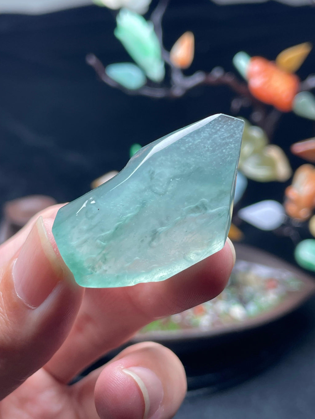 高冰湖水绿雪花棉挂件料（yc529956）
