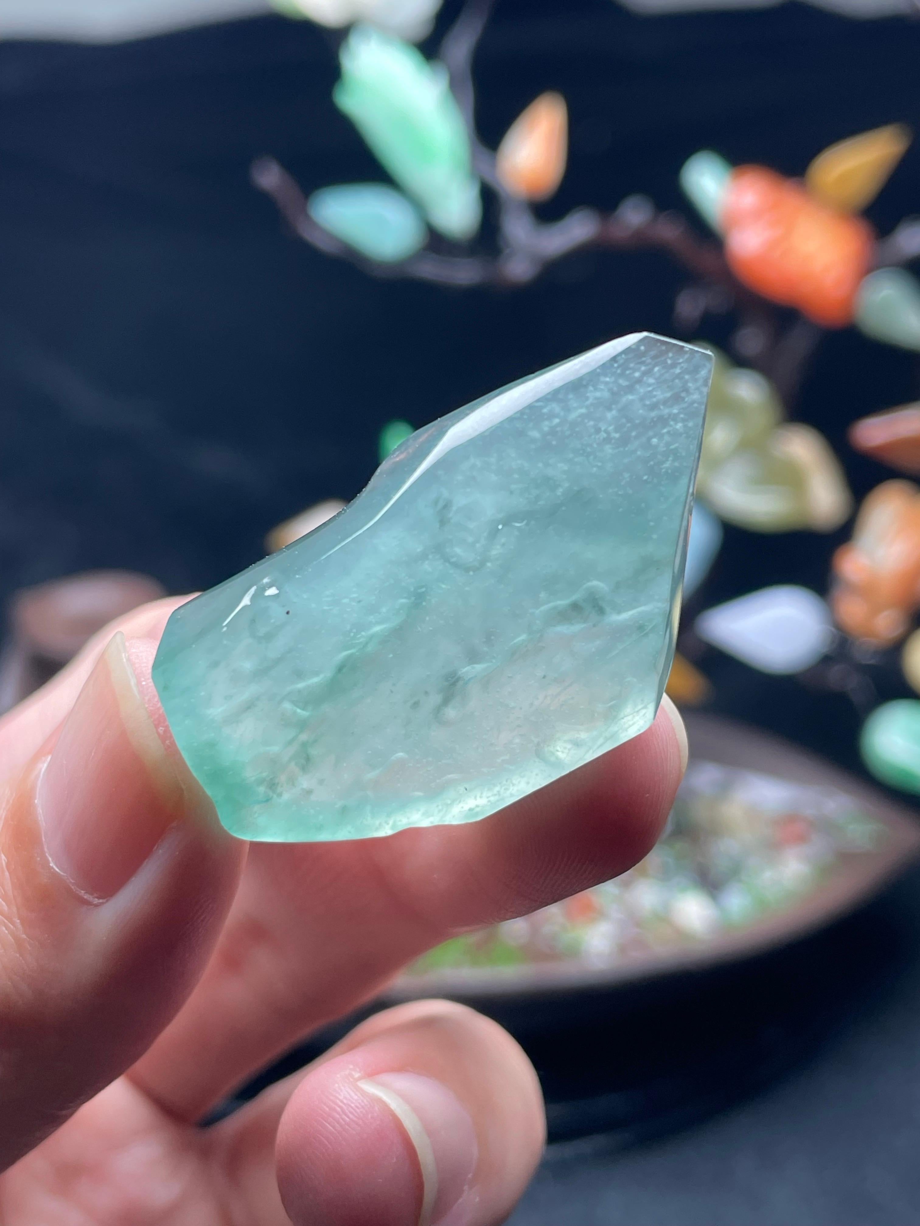 高冰湖水绿雪花棉挂件料（yc529956）