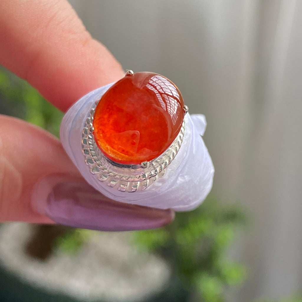 冰种红翡蛋面裸石（yc199667）