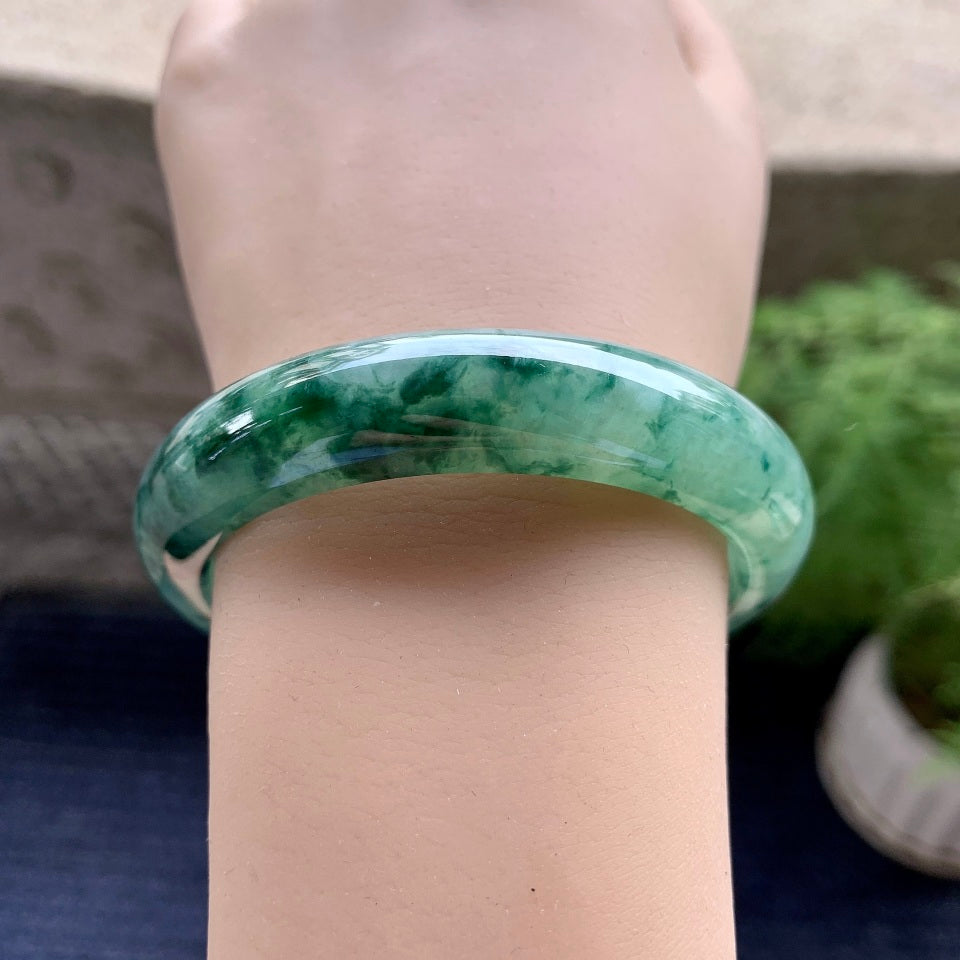 细糯种飘花平安镯（54.6mm）（yc098148）