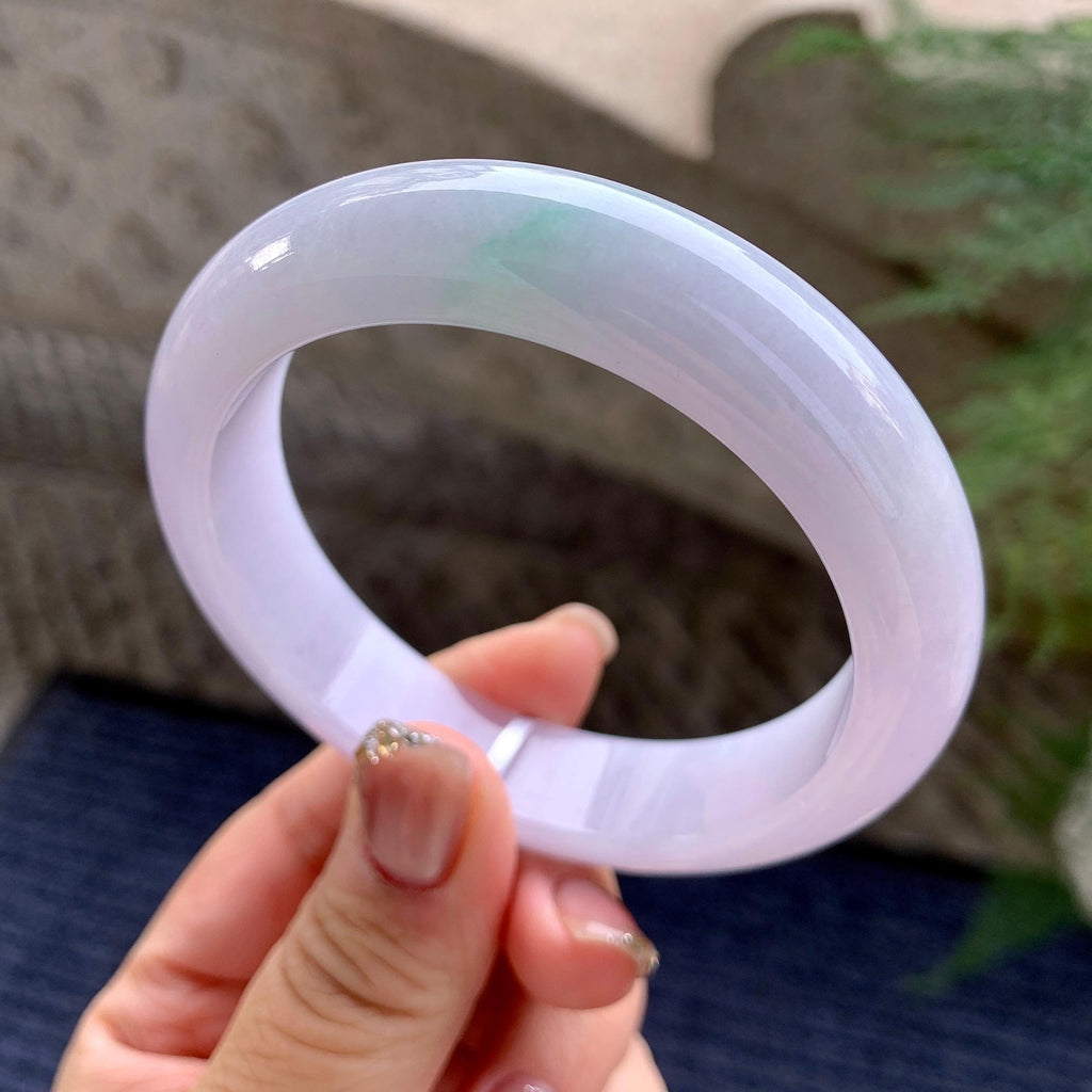 细糯种淡春彩平安镯（59mm）（yc277156）