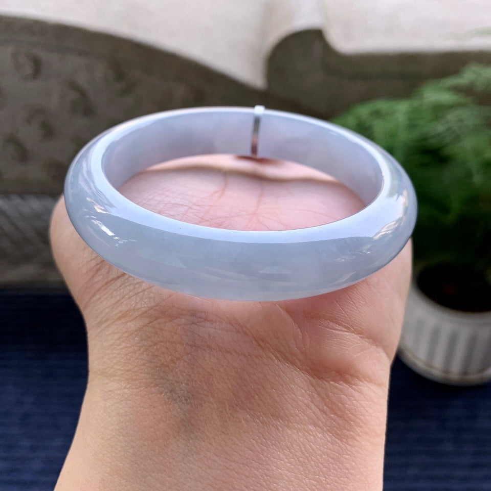 糯冰种紫罗兰平安镯（58.5mm）（yc079968）