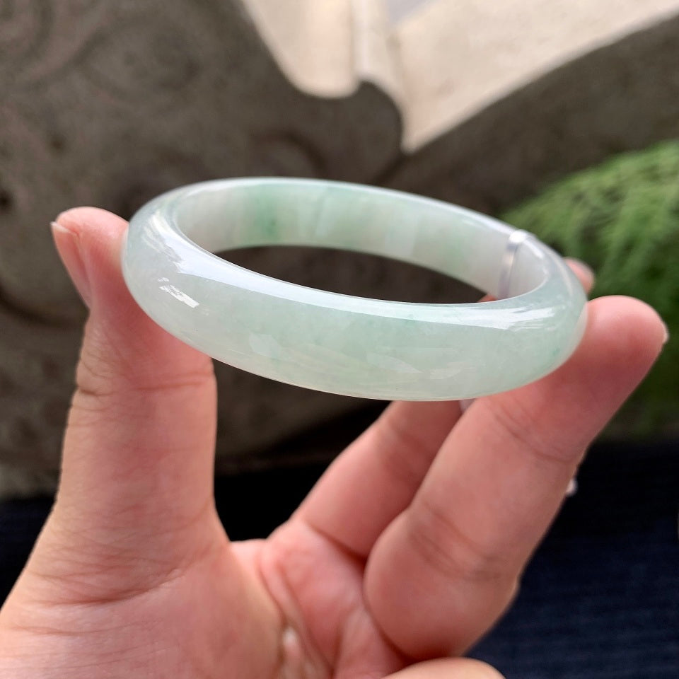 细糯种飘花平安镯（52.8mm）（yc090933）