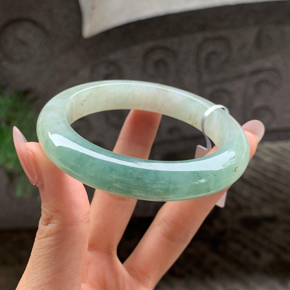 细糯种湖水绿半山水正圈平安扣 55.7圈 天然A货缅甸翡翠（yc693087）
