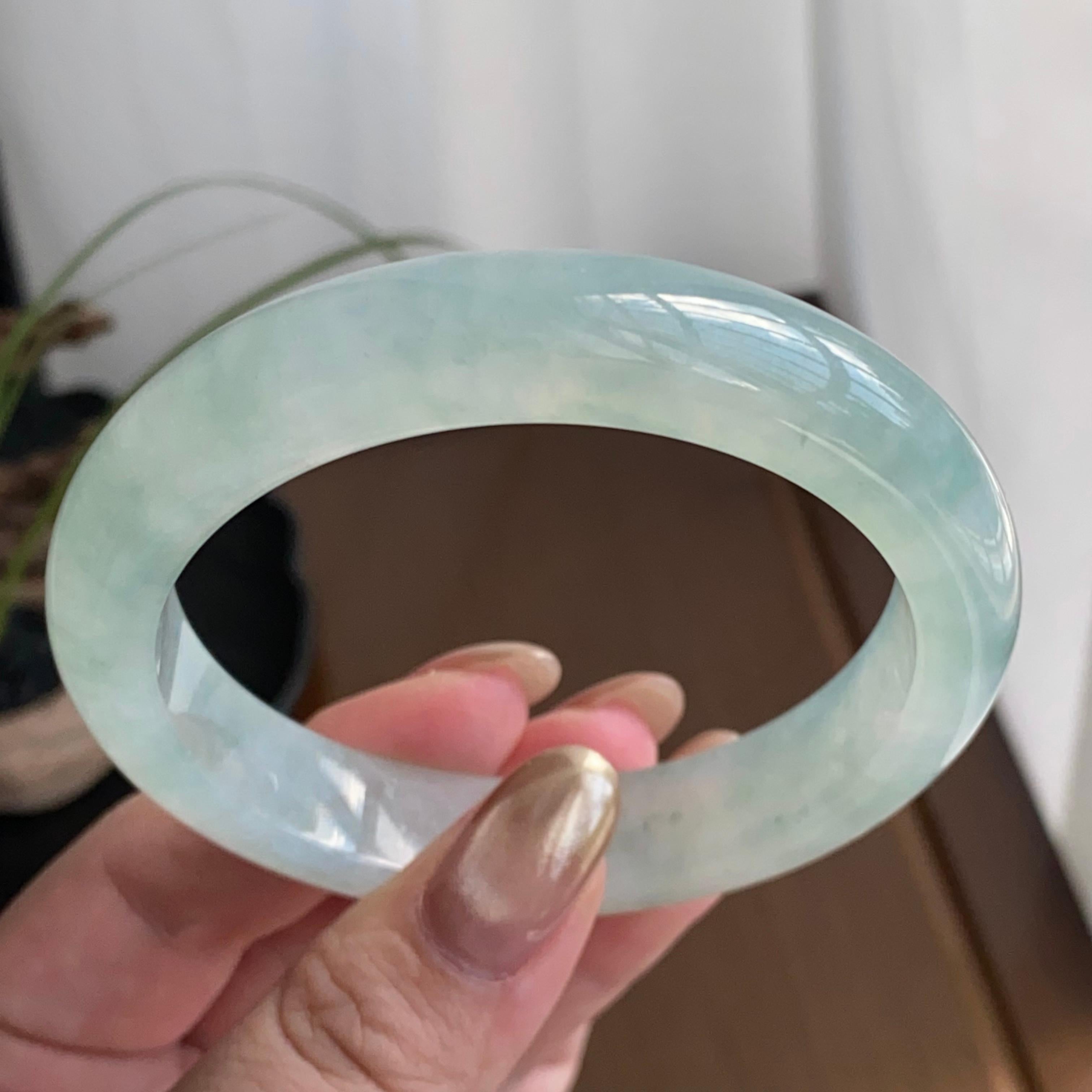 冰种淡晴底平安镯（57圈）（yc258939）