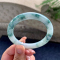 细糯种飘蓝花圆条手镯 54.3圈口 （yc537889）