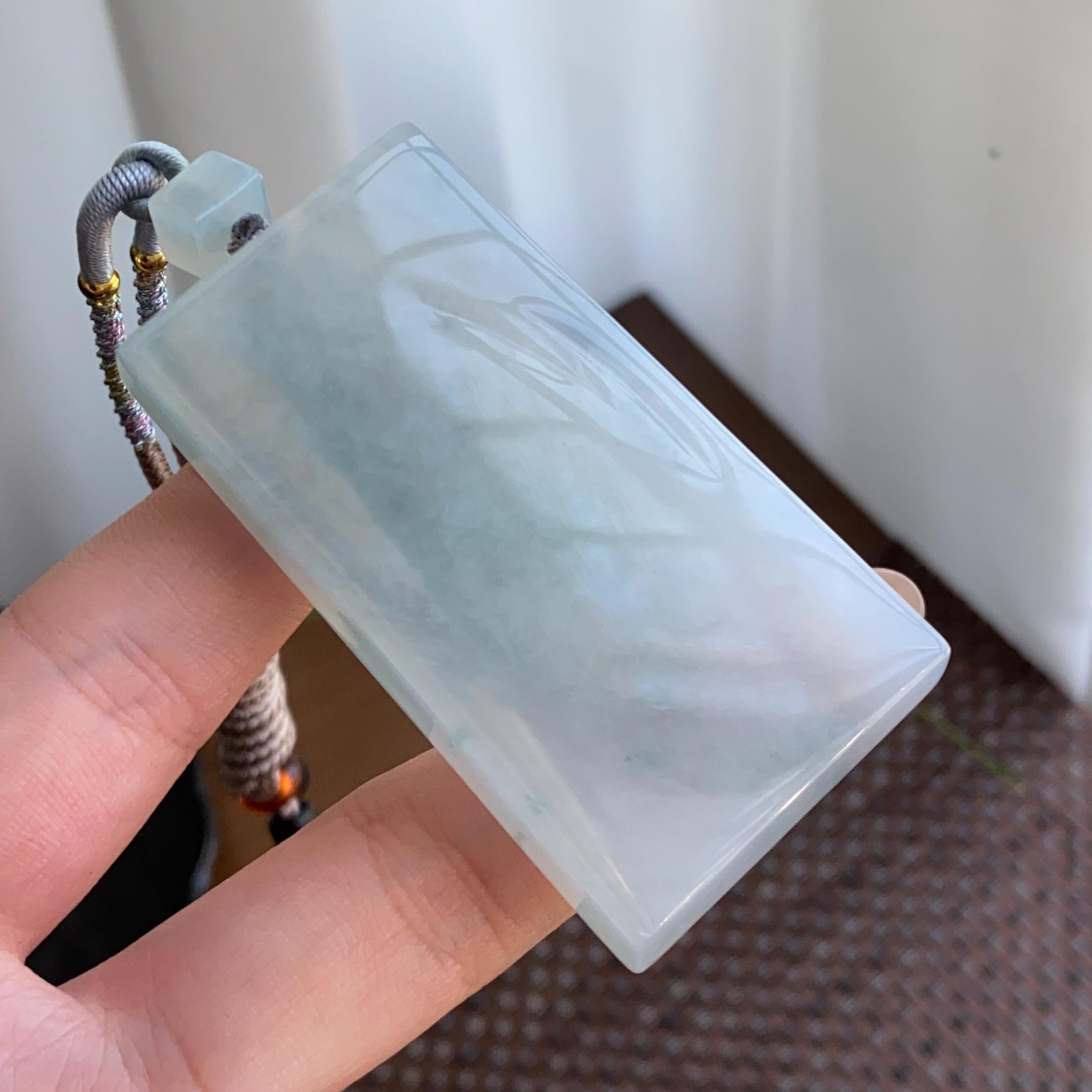 糯冰种飘花观音牌吊坠（yc265648）