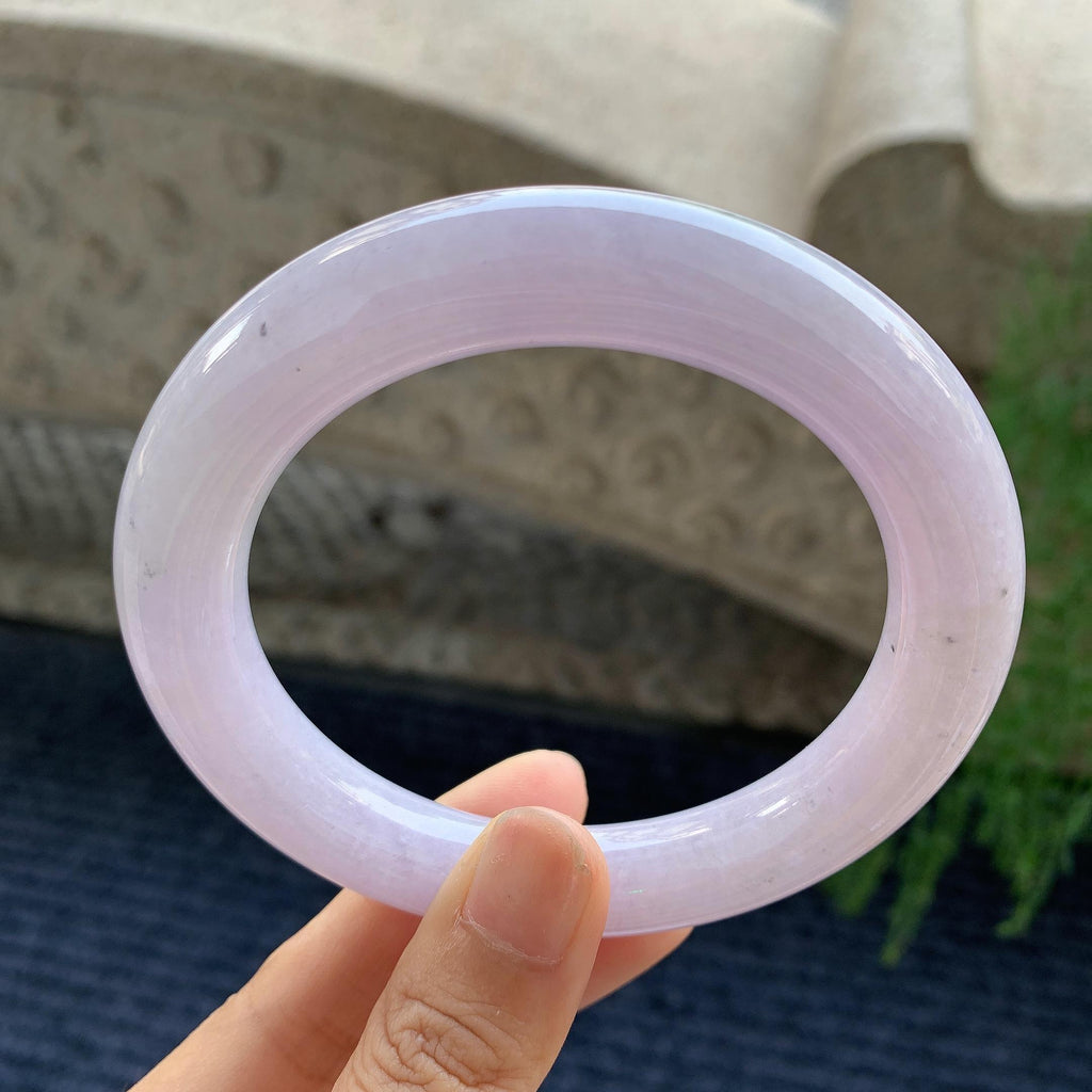 大圈口 细糯种淡紫色圆条手镯 60.5圈（yc709326）