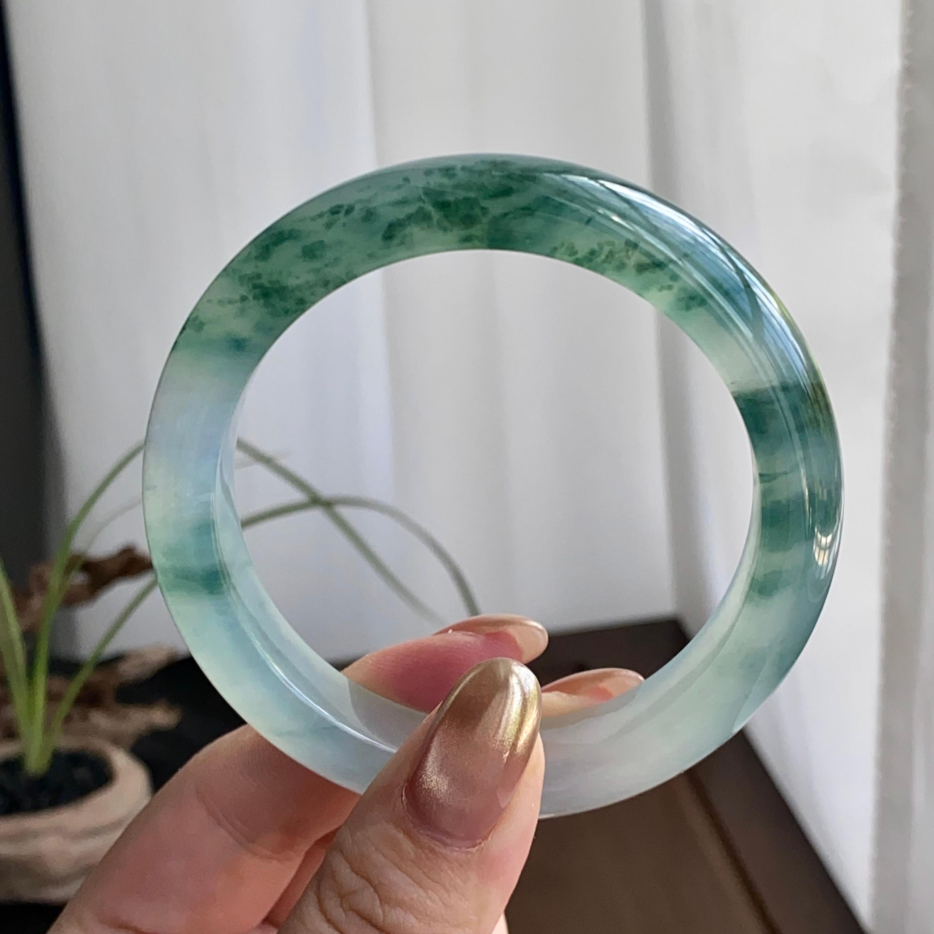 冰种飘花平安镯（57圈）（yc259116）