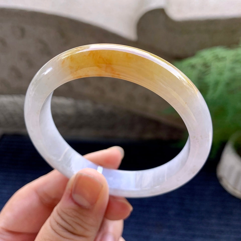 糯种黄翡平安镯（57.2mm）（yc116150）