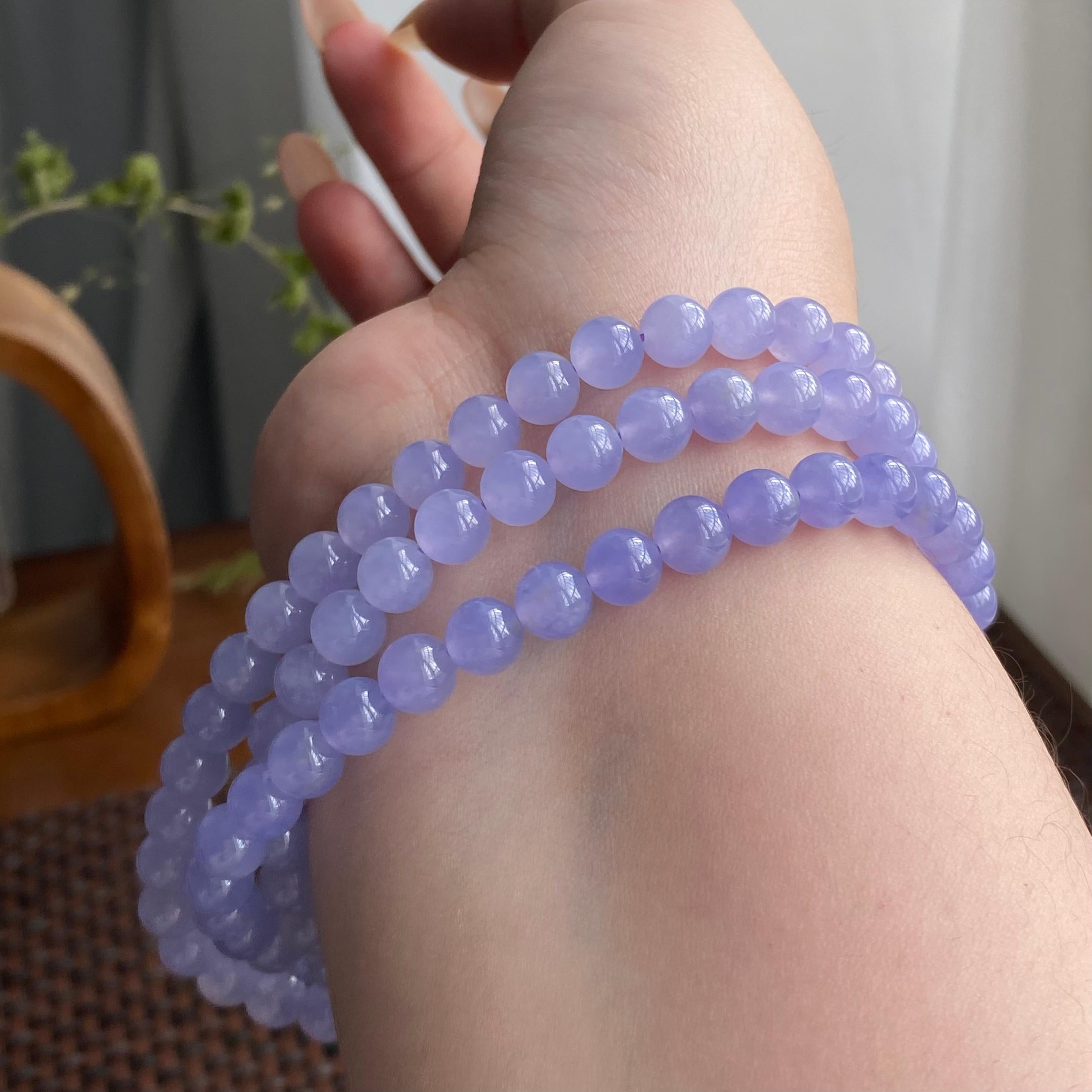 冰种紫罗兰珠链（108颗）（yc249552）