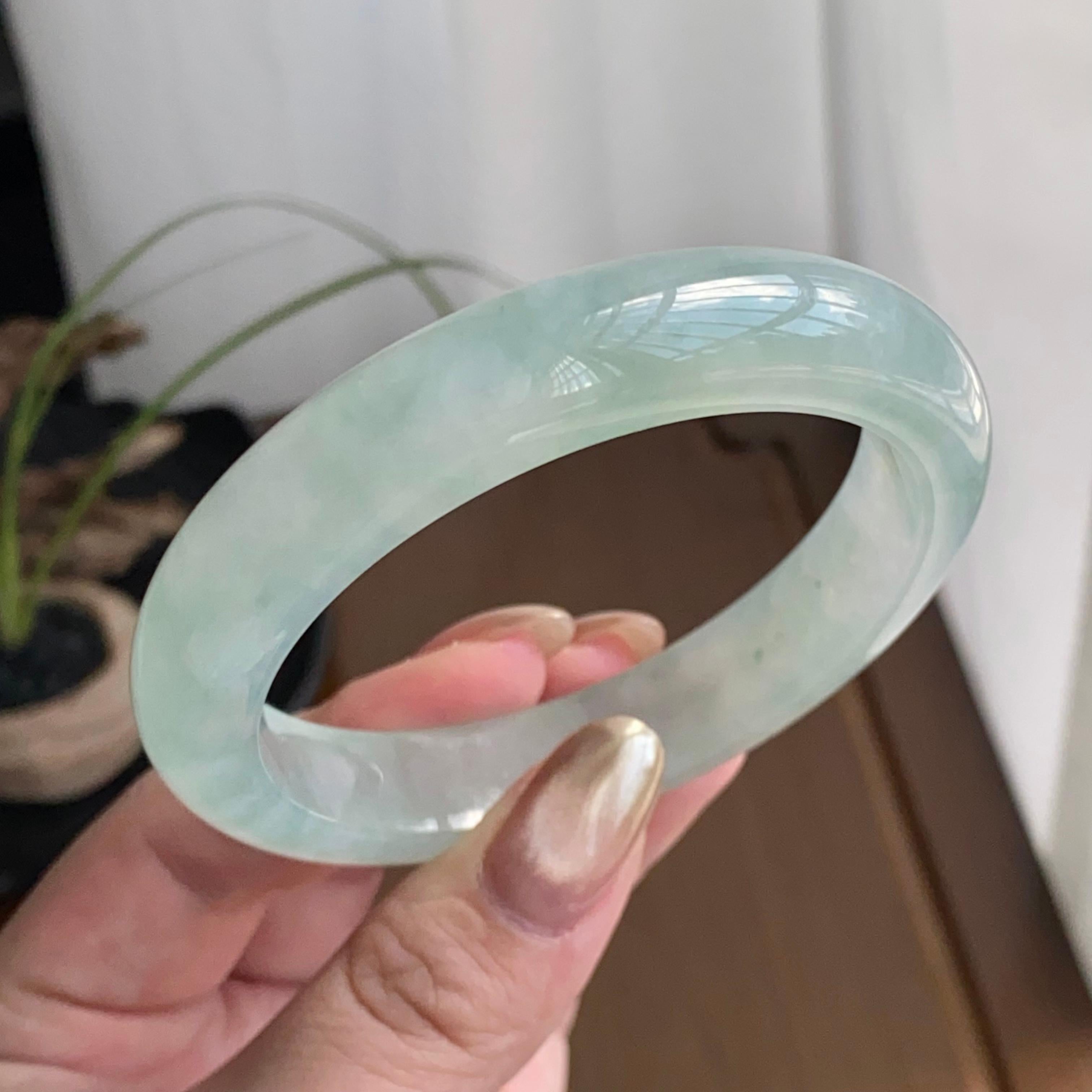 冰种淡晴底平安镯（57圈）（yc258939）