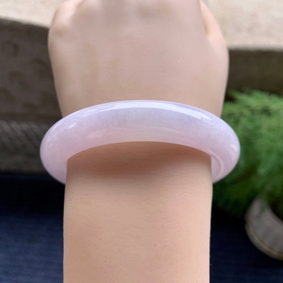 细糯种淡紫罗兰平安镯（56.6mm）（yc107678）