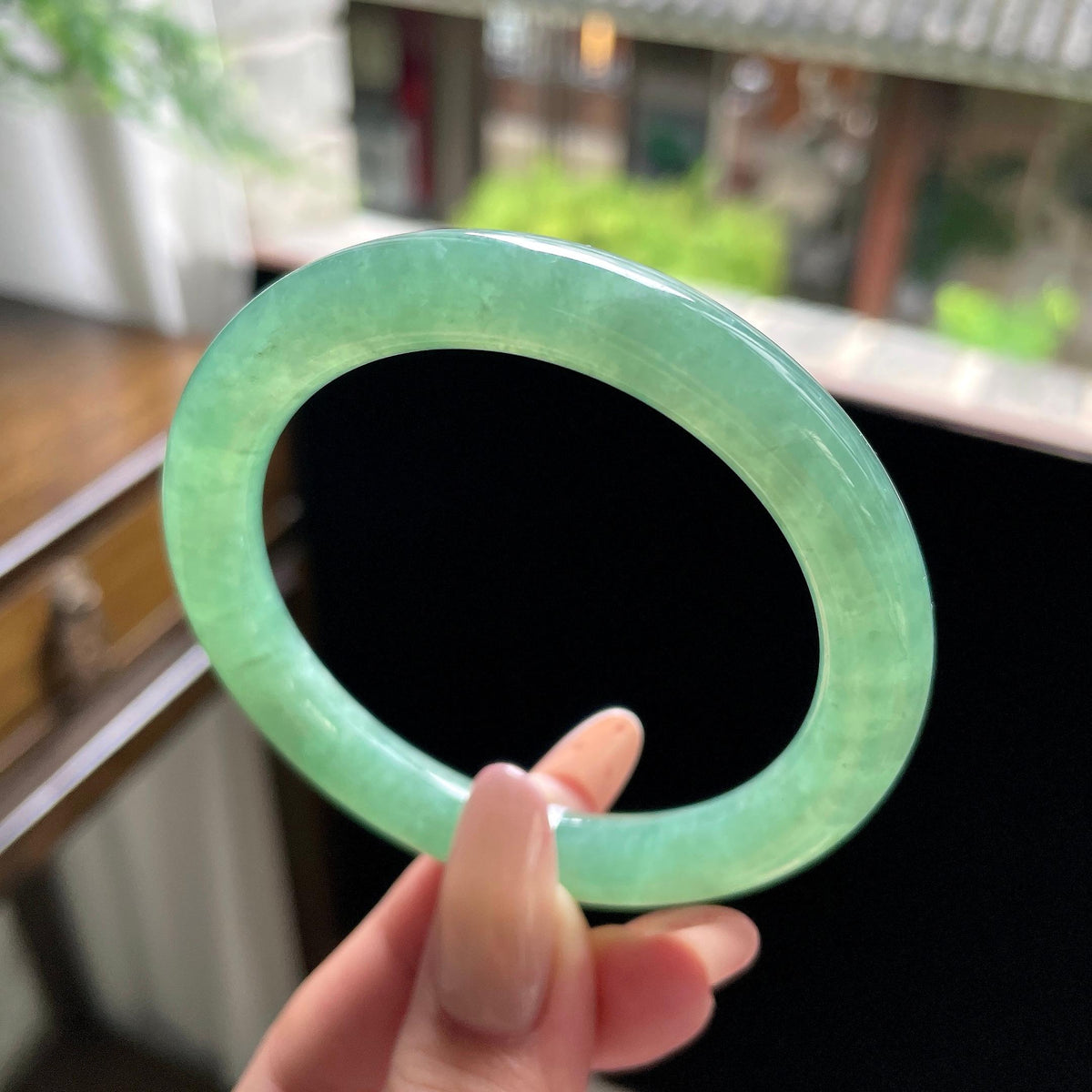 糯冰种满绿圆条美人条 54圈 天然缅甸A货翡翠（yc696429）