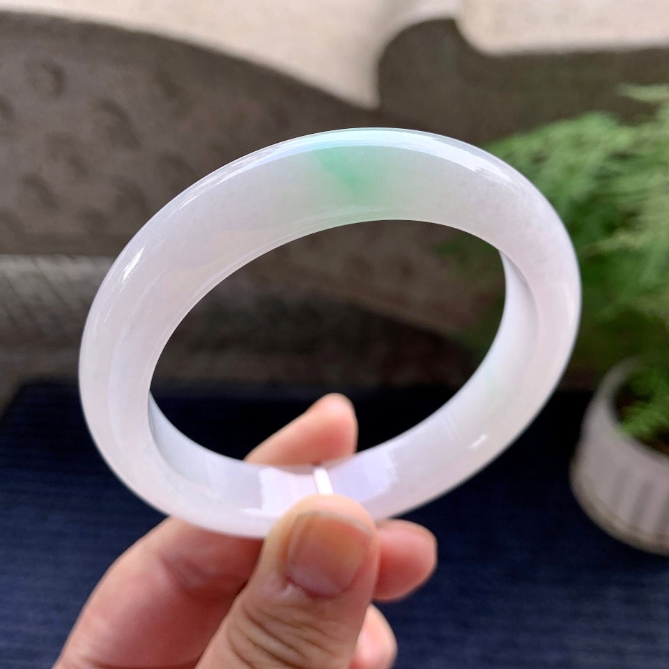 细糯种飘绿平安镯（58mm）（yc098125）