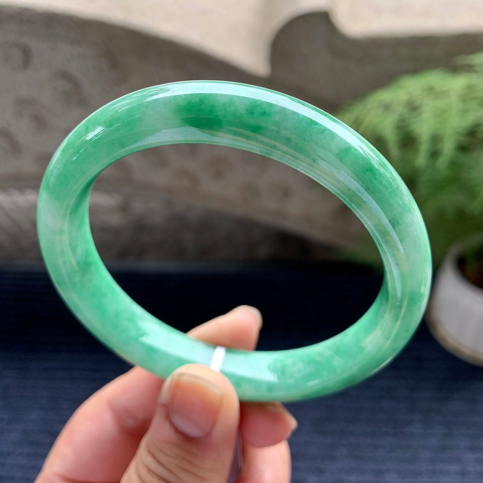 糯种飘花平安镯（61.8mm）（yc088765）