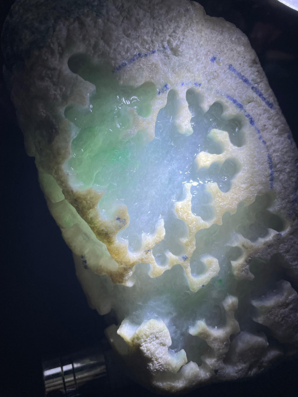 木那开窗春彩手镯料（yc505777）