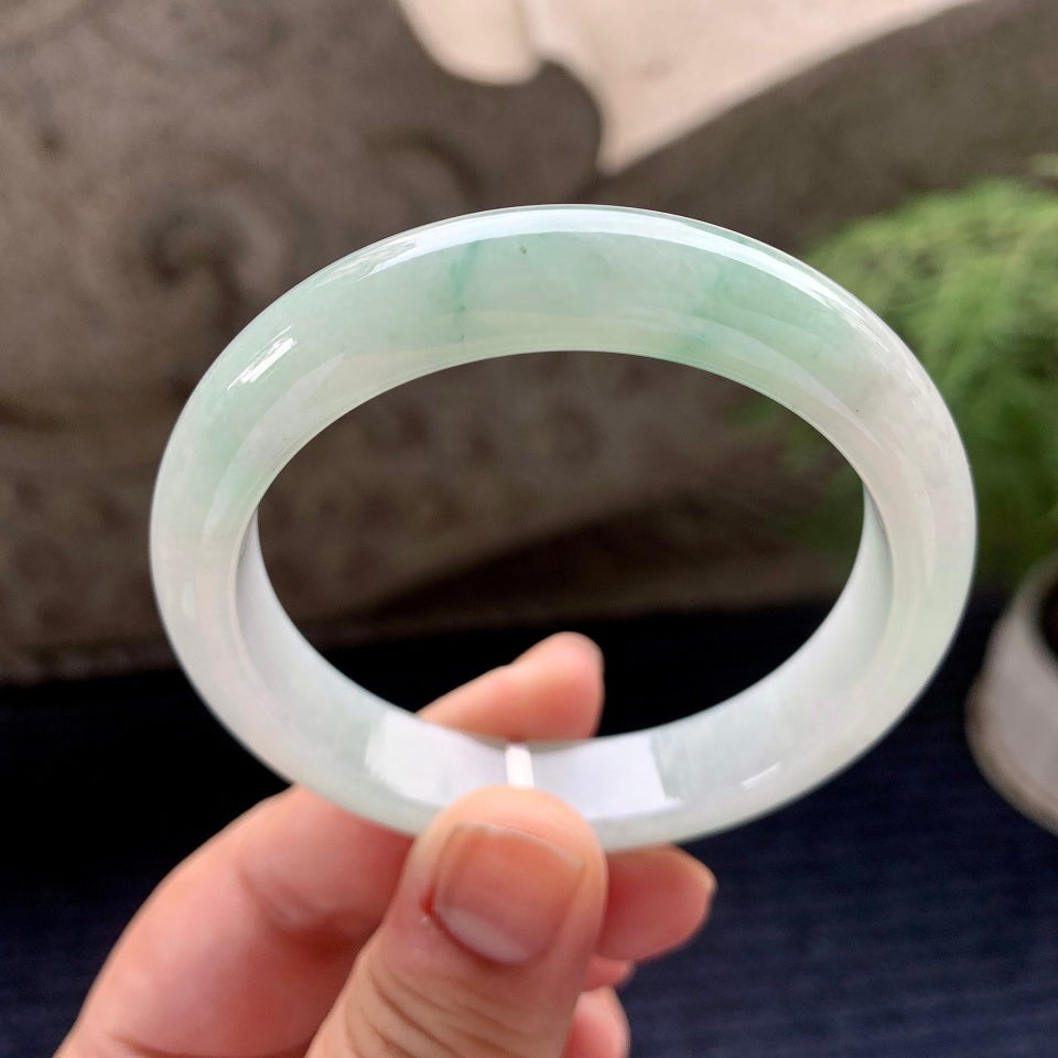 细糯种飘花平安镯（52.8mm）（yc090933）