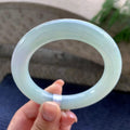 细糯种淡春彩圆条手镯 55.8圈口 天然缅甸A货翡翠（yc508739）
