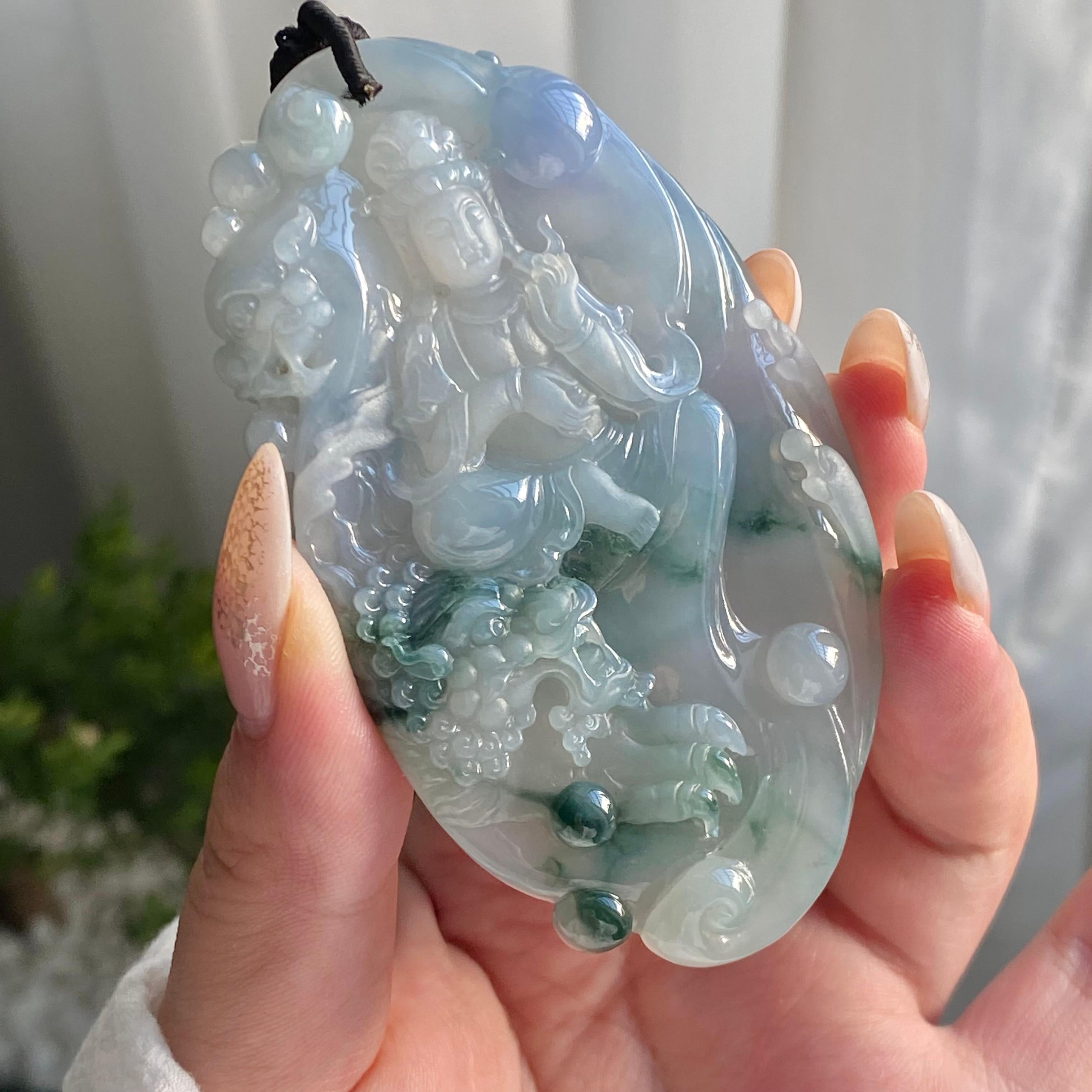 细糯种春彩神龙护主牌吊坠（yc214709）