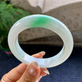 糯冰种飘绿花平安镯（56.5mm）（yc079307）