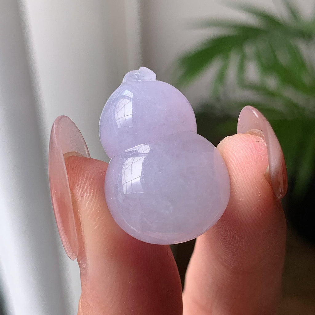 糯冰种紫底葫芦吊坠 天然A货缅甸翡翠（yc693118）