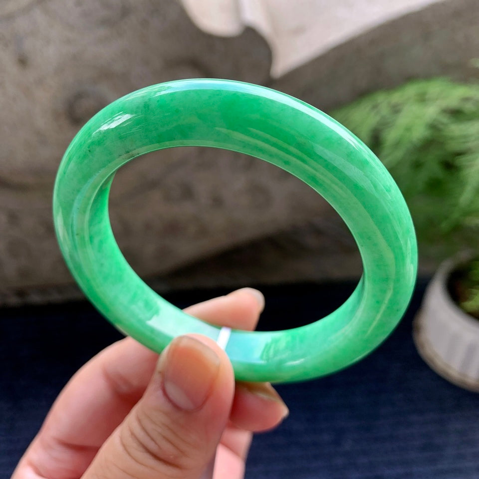糯种满绿平安镯（55.3mm）（yc089894）