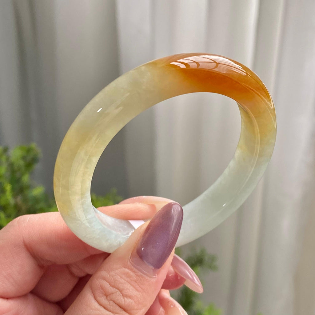 糯冰种黄翡平安镯（51圈）（yc199713）