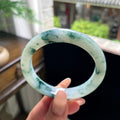 细糯种飘花正圈平安镯 55圈 天然缅甸A货翡翠（yc696435）