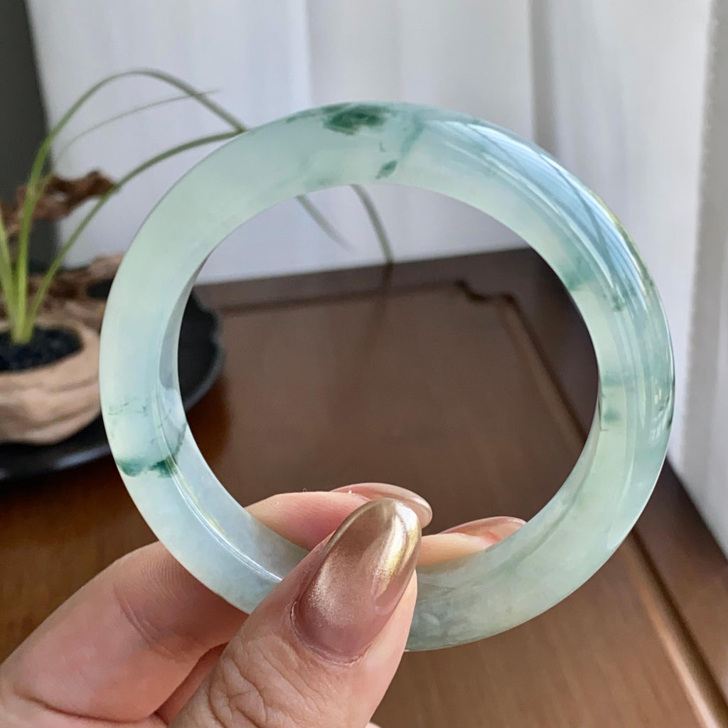 冰种飘花平安镯（54圈）（yc259123）