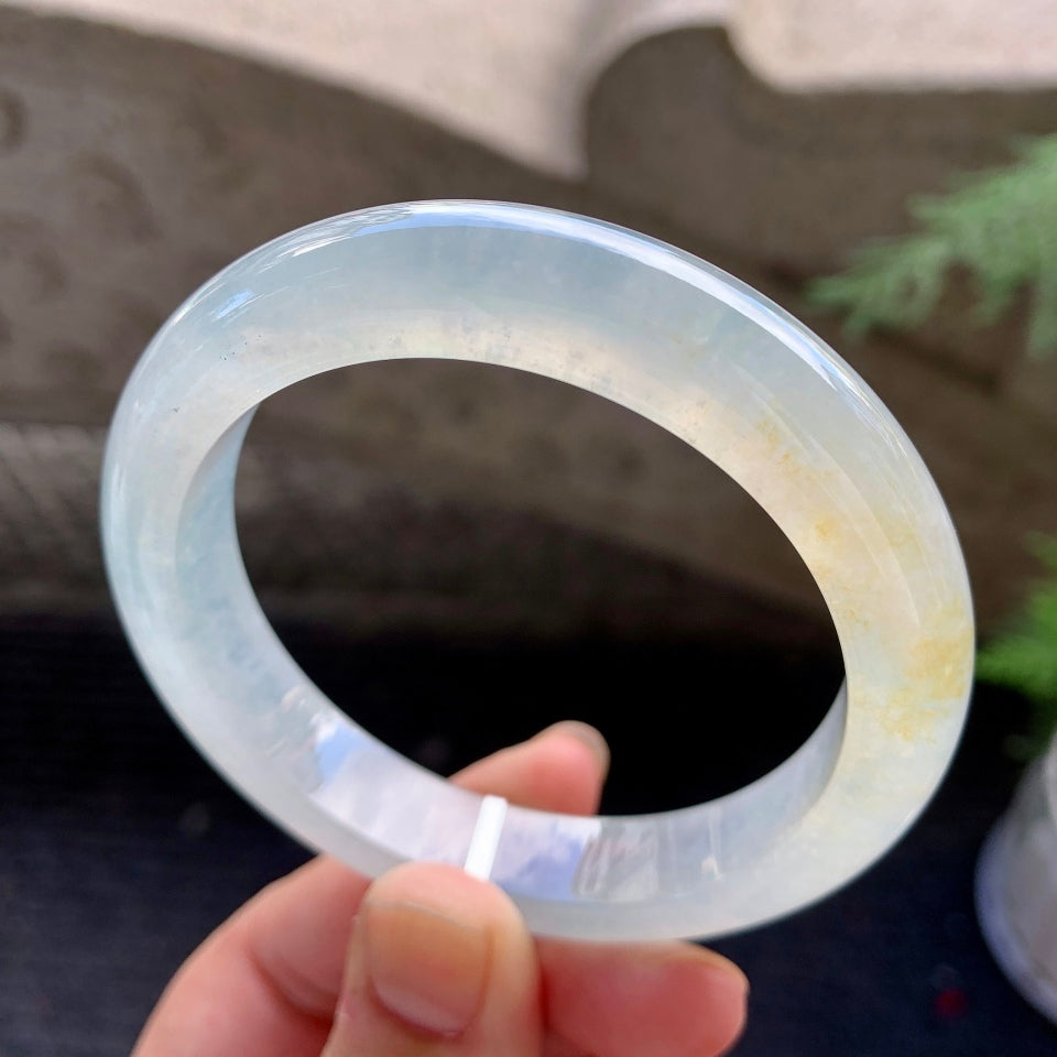 冰种雪花棉黄翡平安镯（56.4mm）（TF07073822）