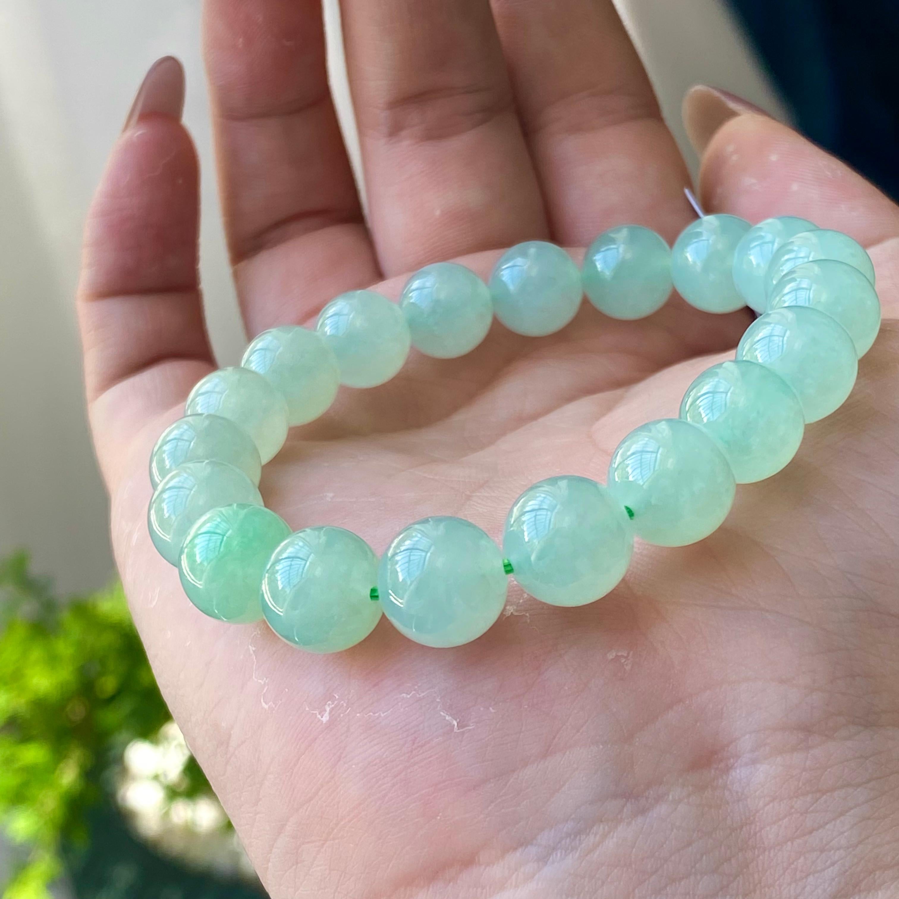 糯冰种晴底单圈手串（19颗）（yc202991）