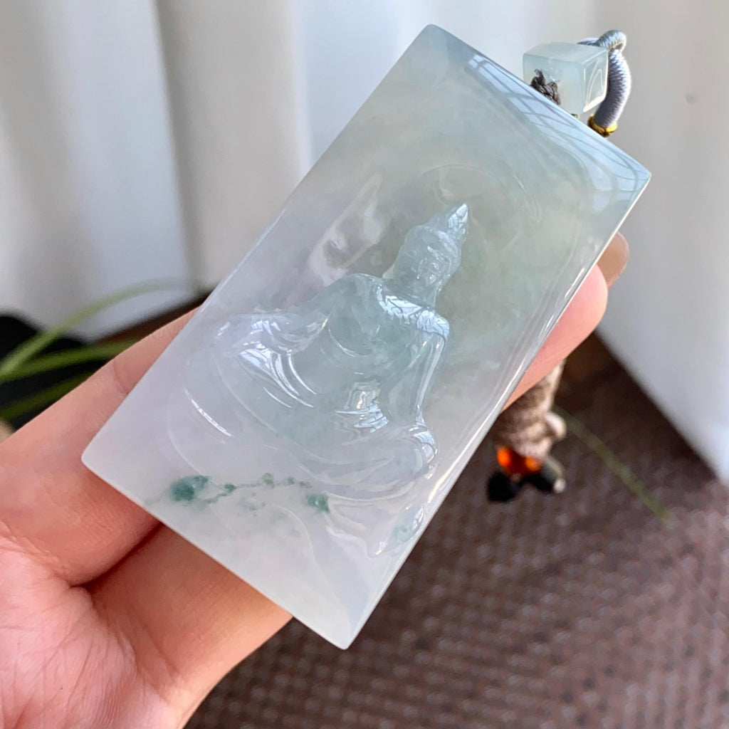 糯冰种飘花观音牌吊坠（yc265648）