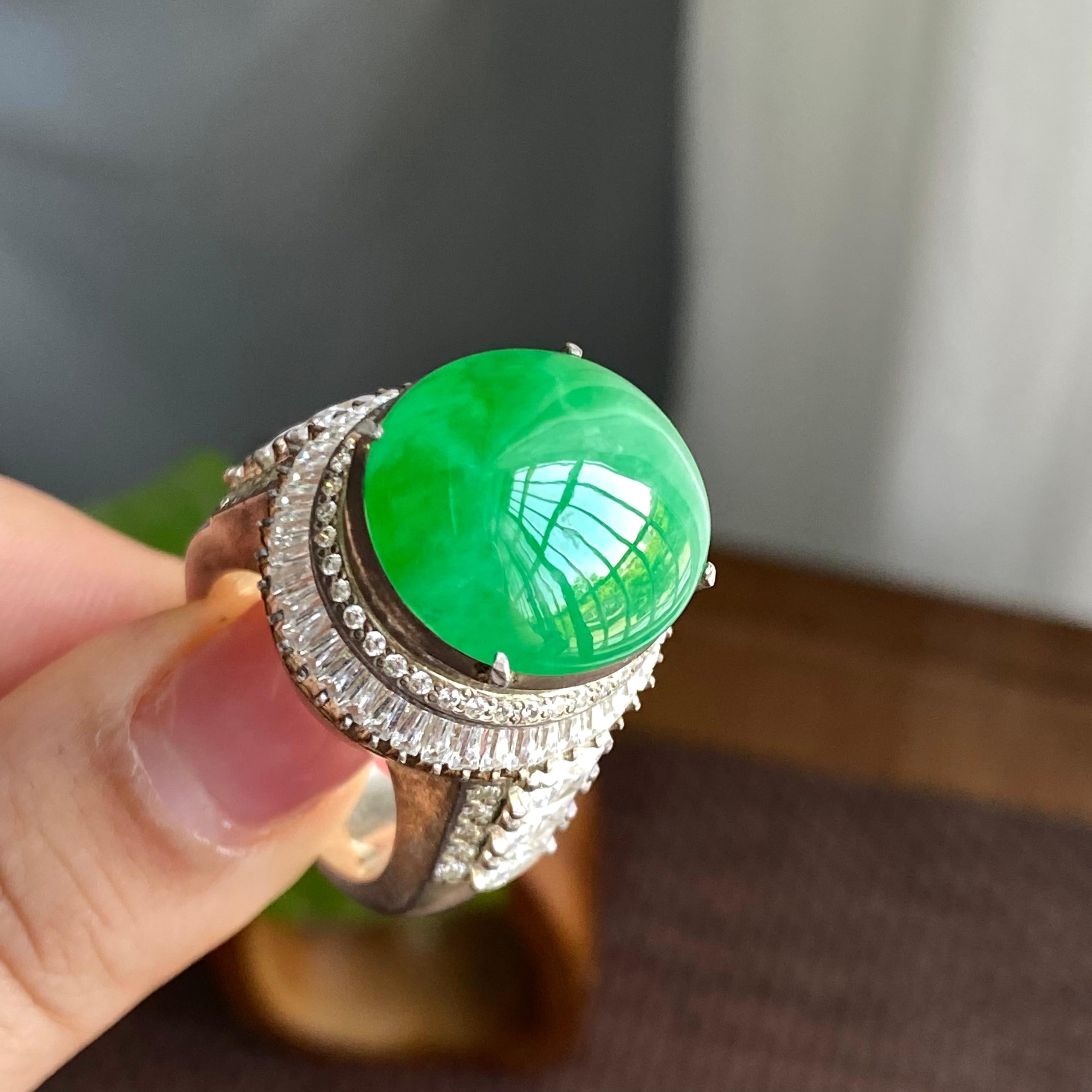 细糯种阳绿裸石蛋面（yc282884）