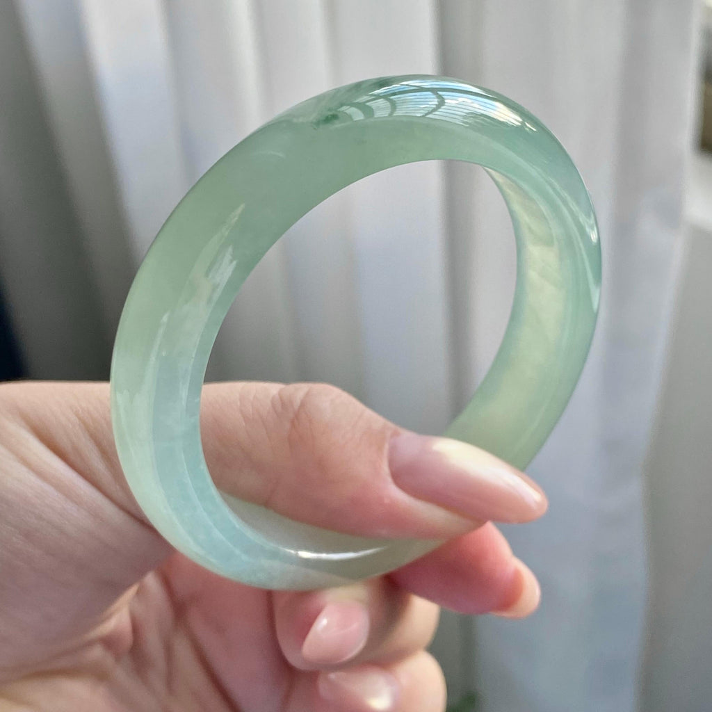 冰种晴底飘花平安镯（53圈）（yc228617）