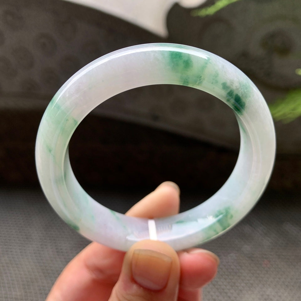 糯化飘花平安镯（52.4mm）（yc029089）