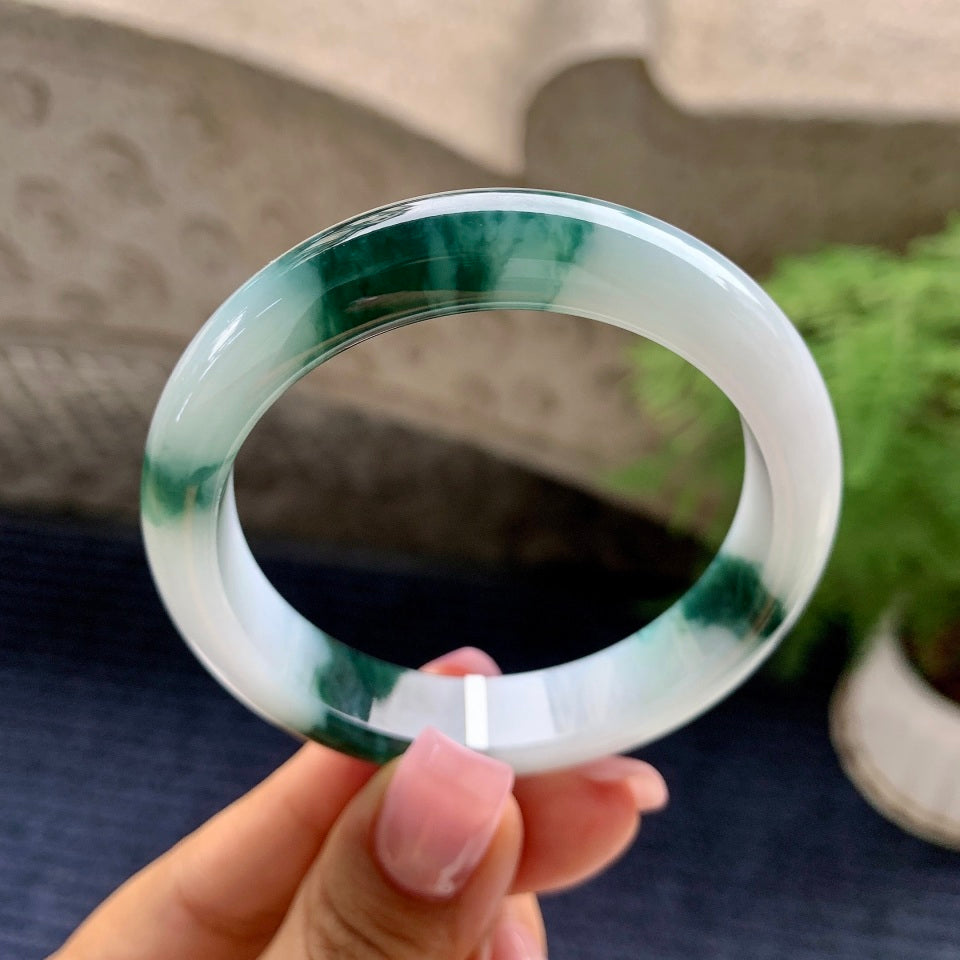 细糯种飘花平安镯（53mm）（yc090105）