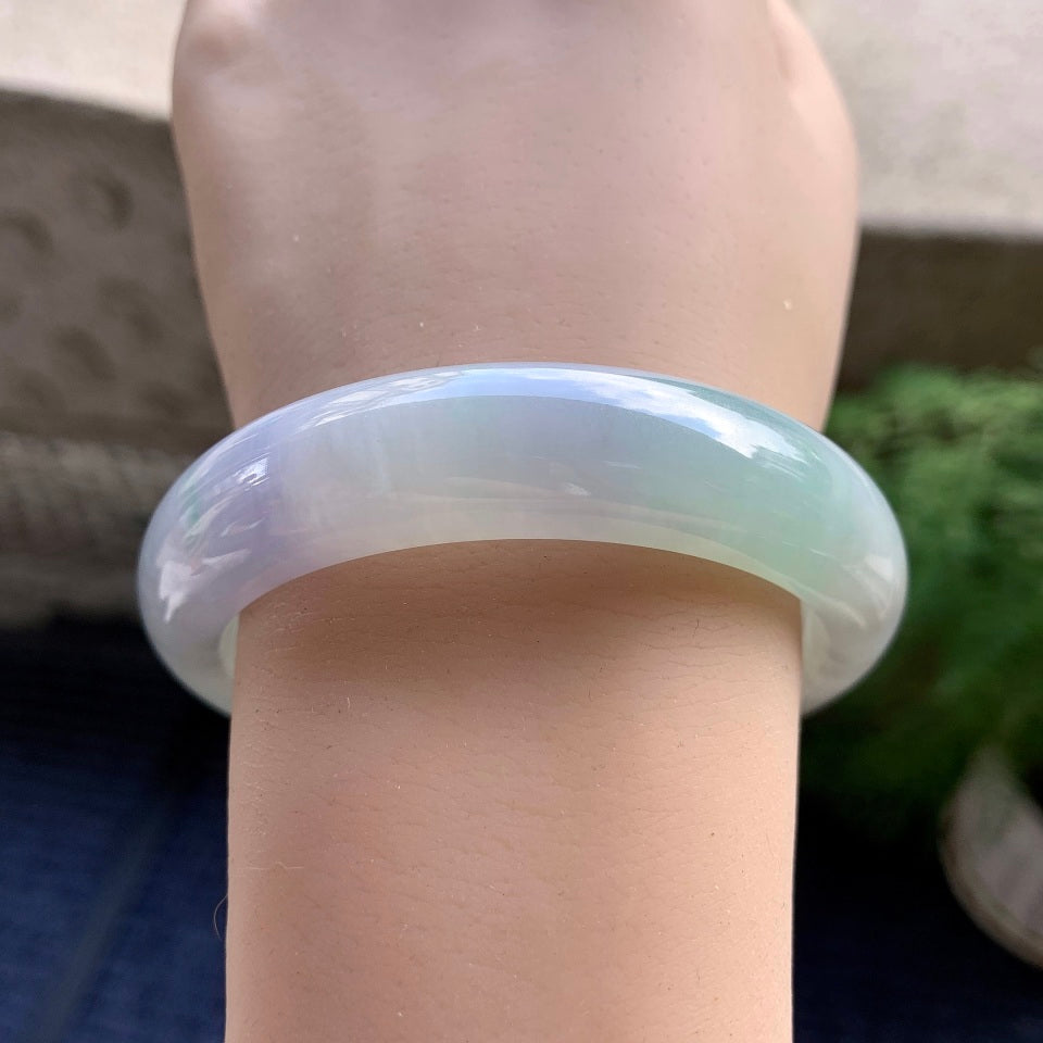 糯冰种春彩平安镯（56.3mm）（yc106859）