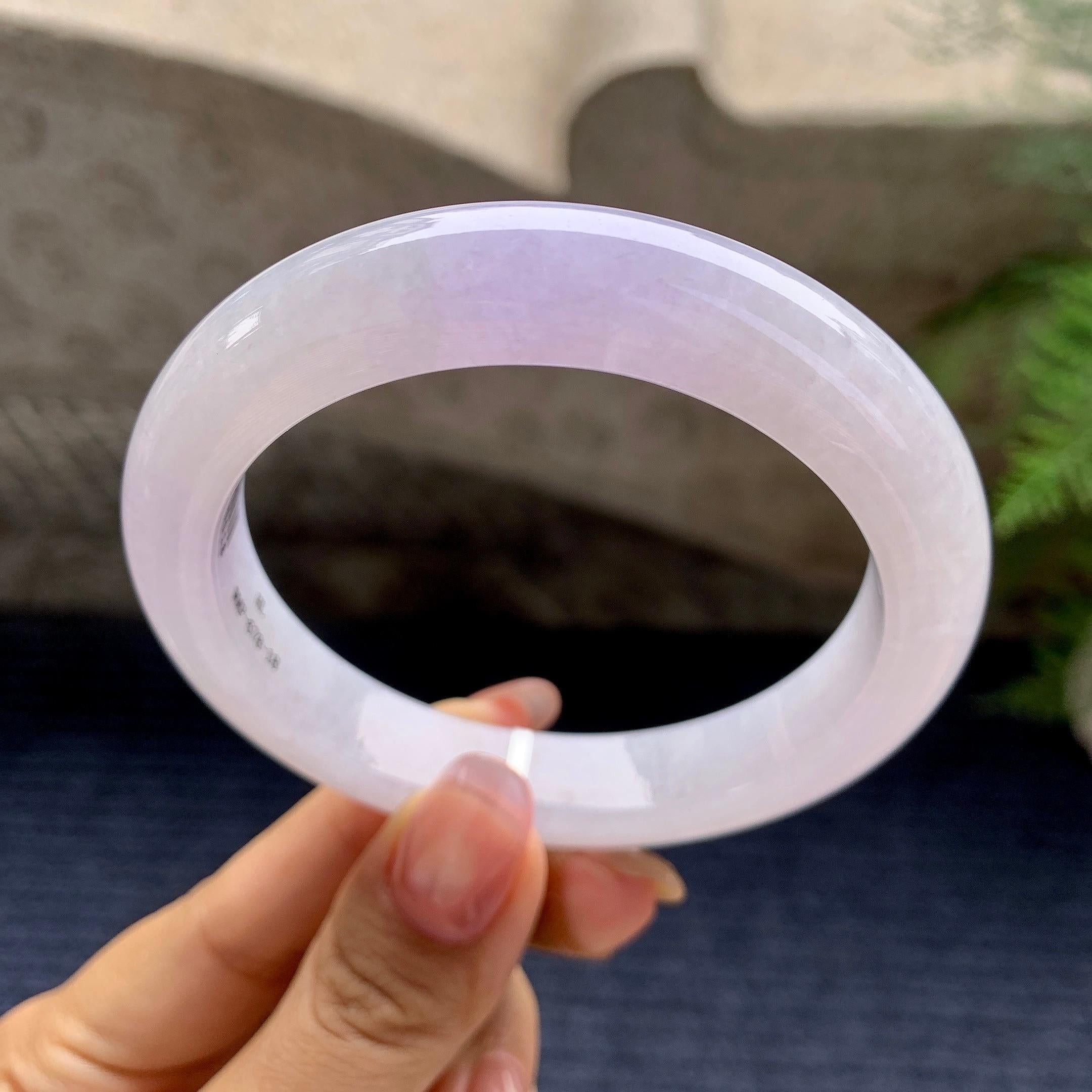 细糯种淡紫罗兰平安镯（57.9mm）（yc280880）