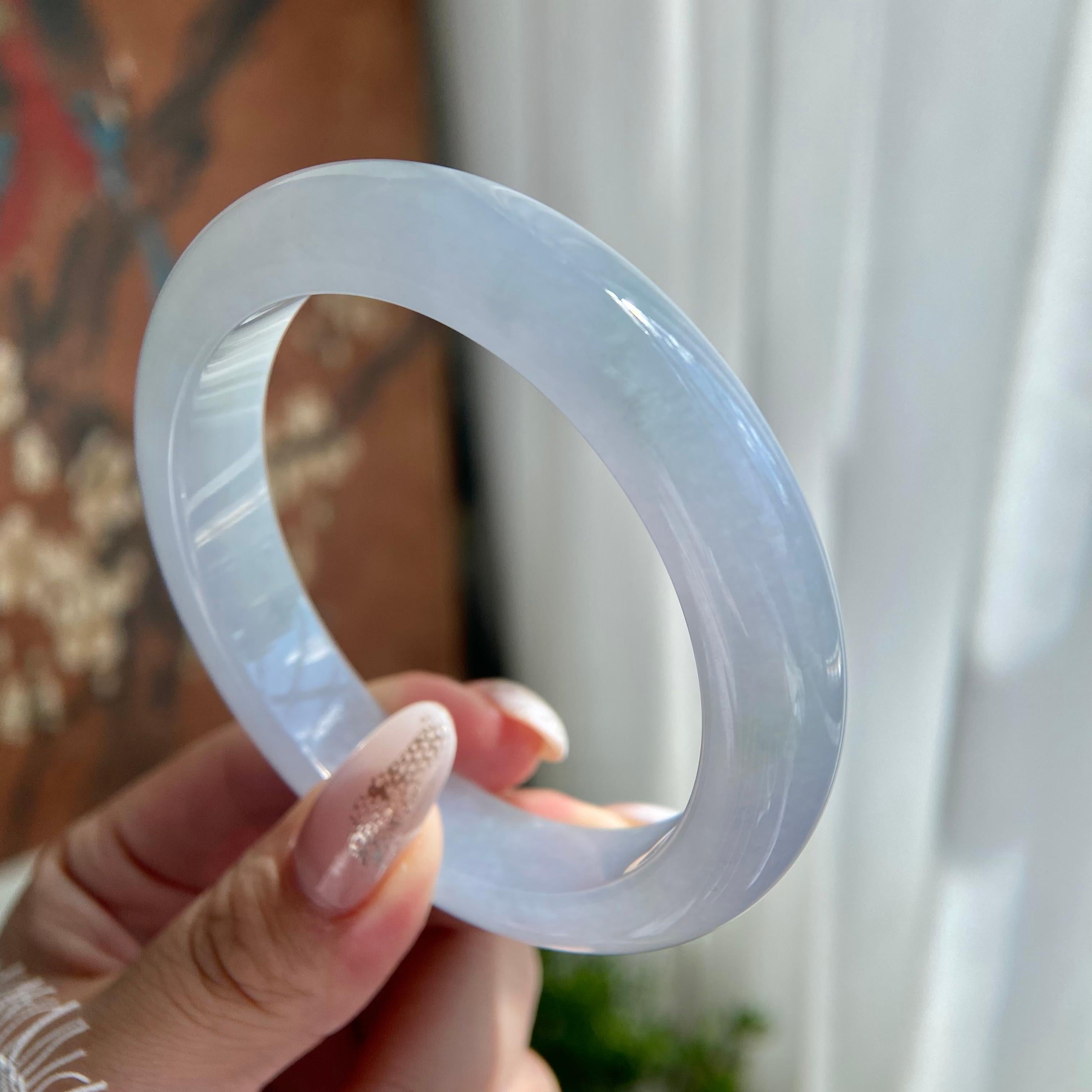 糯冰种淡春彩平安镯（59圈）（yc209984）