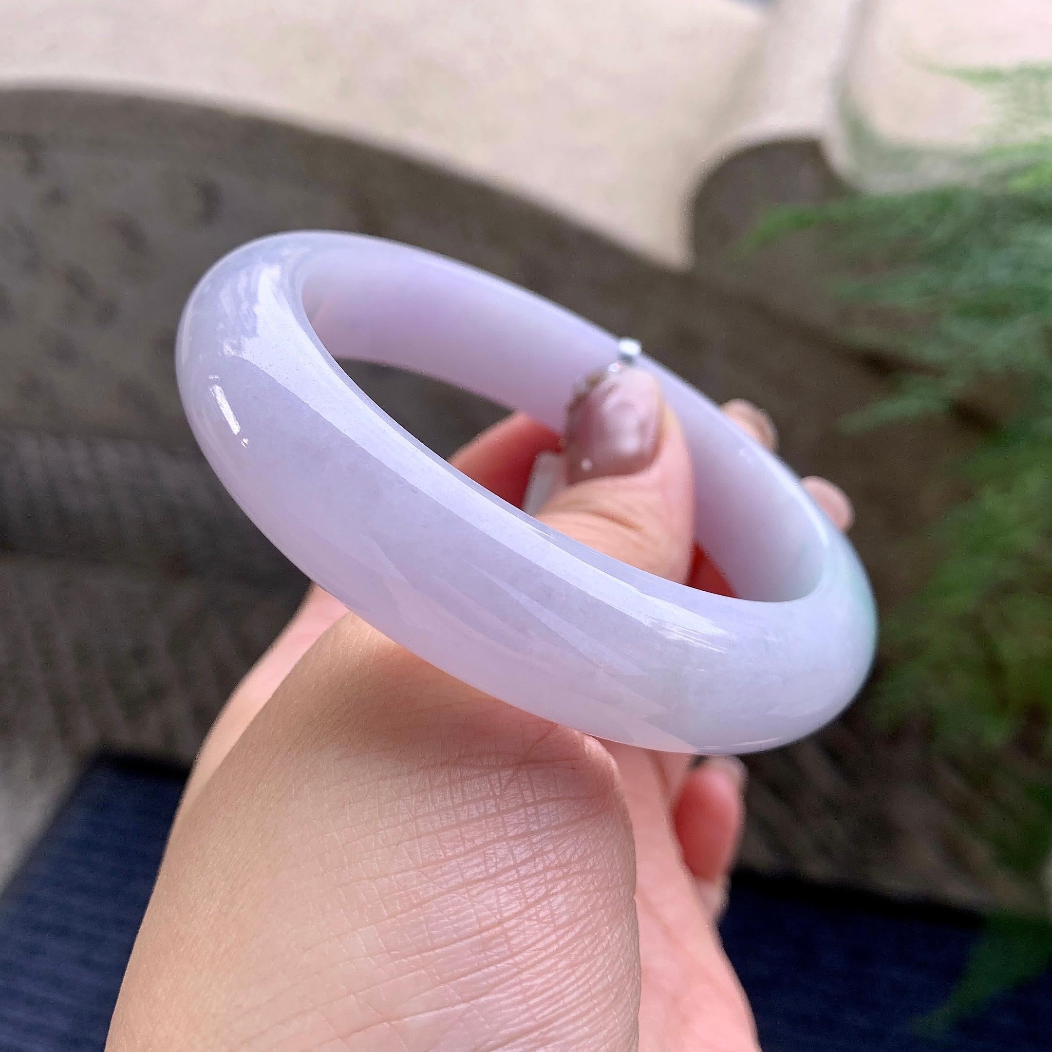 细糯种淡春彩平安镯（59mm）（yc277156）